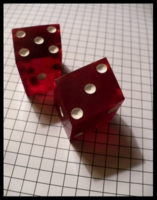 Dice : Dice - 6D - Crooked Dice - Red With White Pips